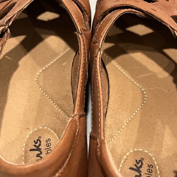 Clarks Bendables Women's Loafers Shoes Size 10 Leather Brown EUC - Picture 12 of 16